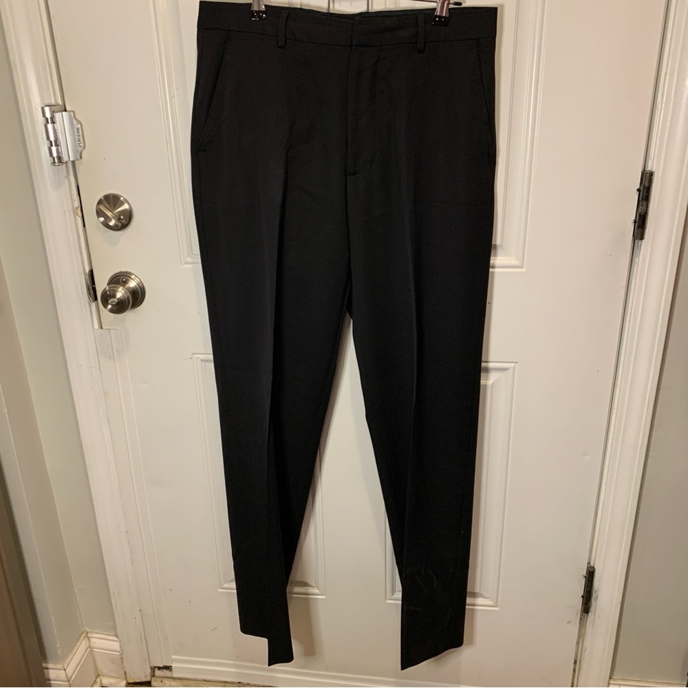 Banana Republic Black Straight Dress Chino Chinos 100% Wool Trousers Pants Sz 33